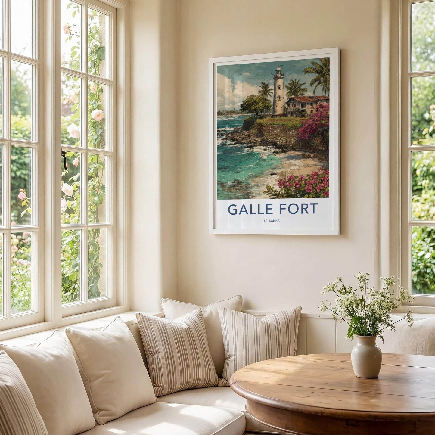 Galle Fort Poster - Sri Lanka Scenic Art - Iconic lighthouse bay Lounge Decor
