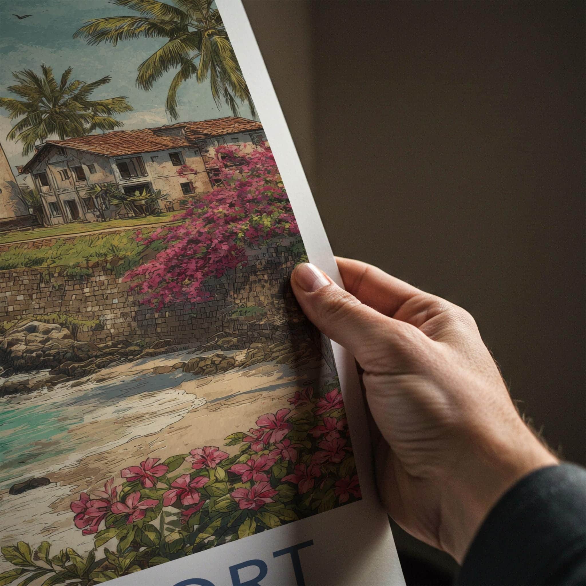 Galle Fort Poster - Sri Lanka Scenic Art - Iconic lighthouse bay Lounge Decor