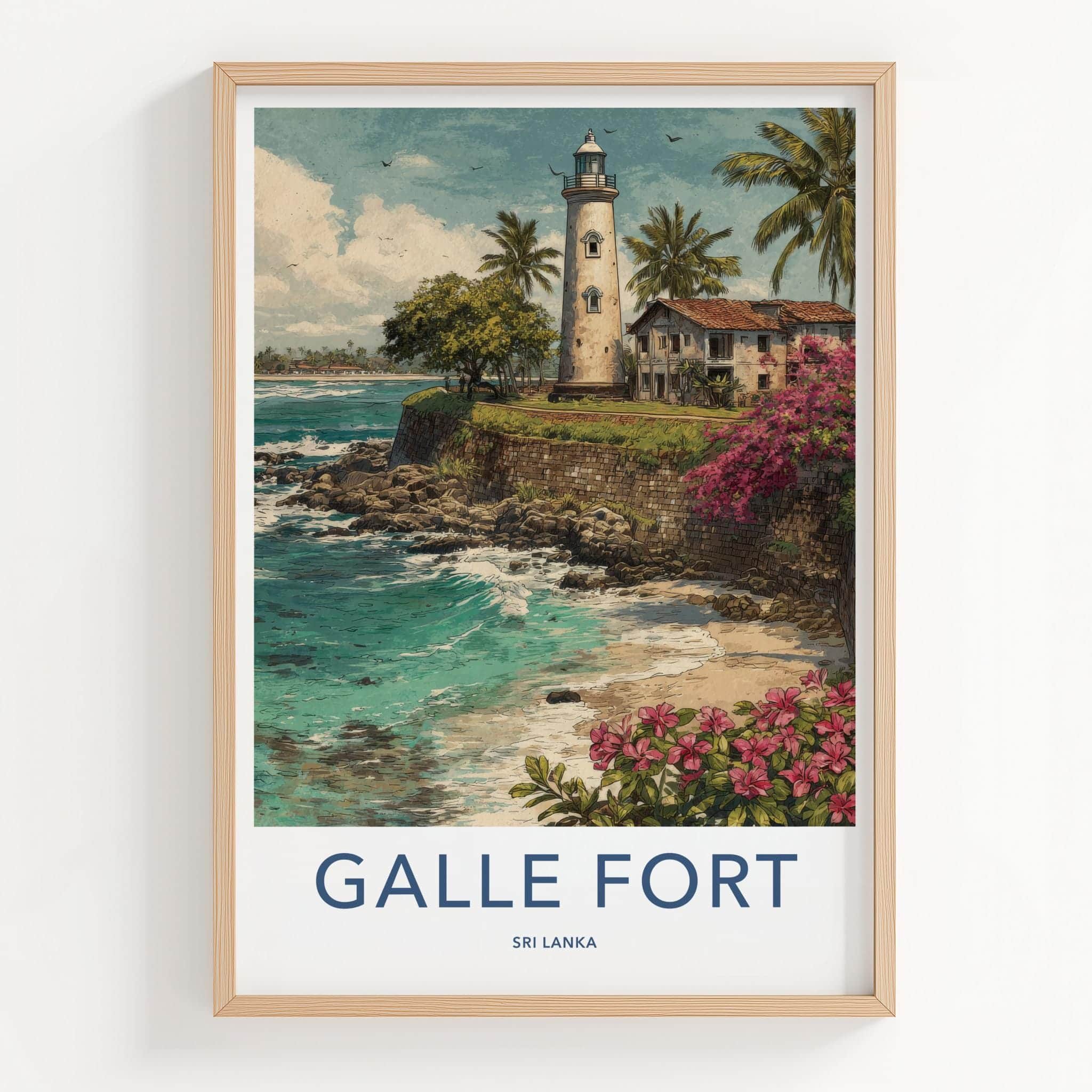 Galle Fort Poster - Sri Lanka Scenic Art - Iconic lighthouse bay Lounge Decor