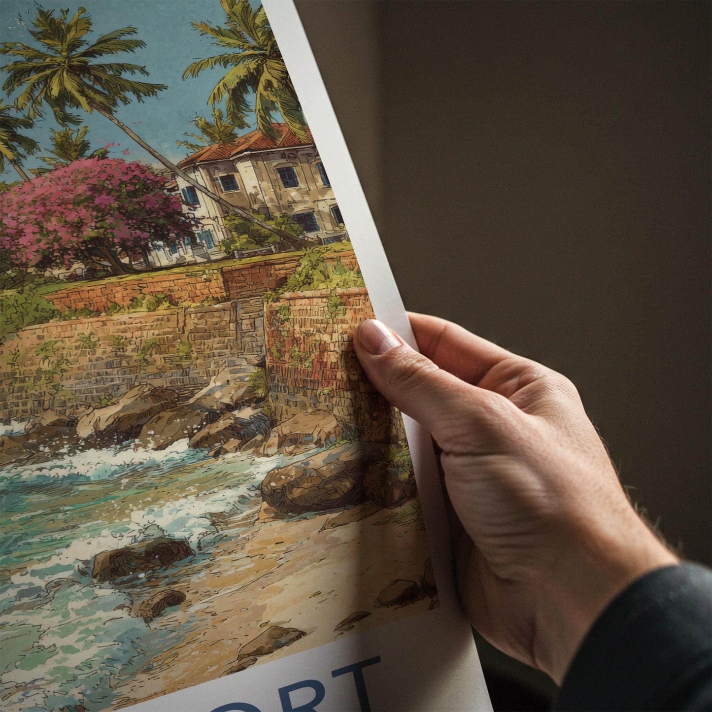 Galle Fort Poster - Sri Lanka Travel Art - Lighthouse Coastal Scene Home Decor