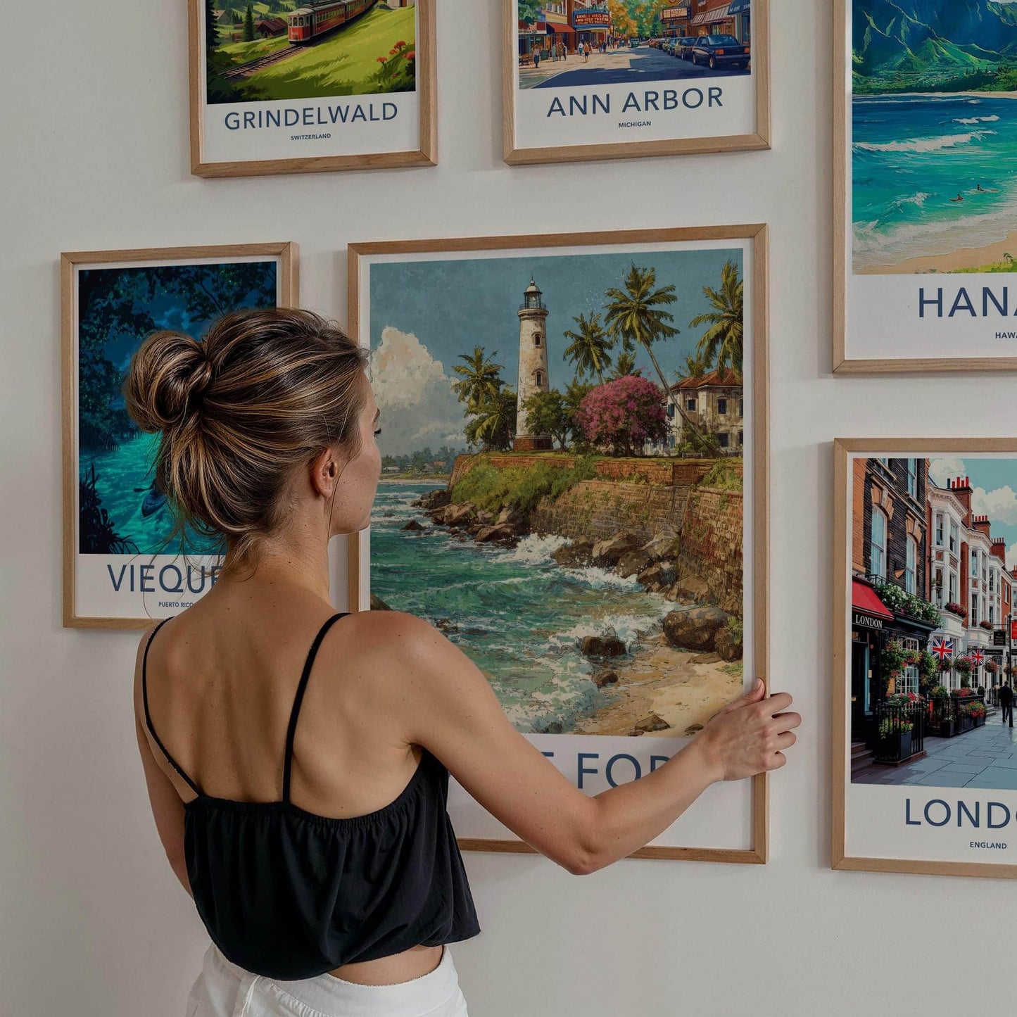 Galle Fort Poster - Sri Lanka Travel Art - Lighthouse Coastal Scene Home Decor