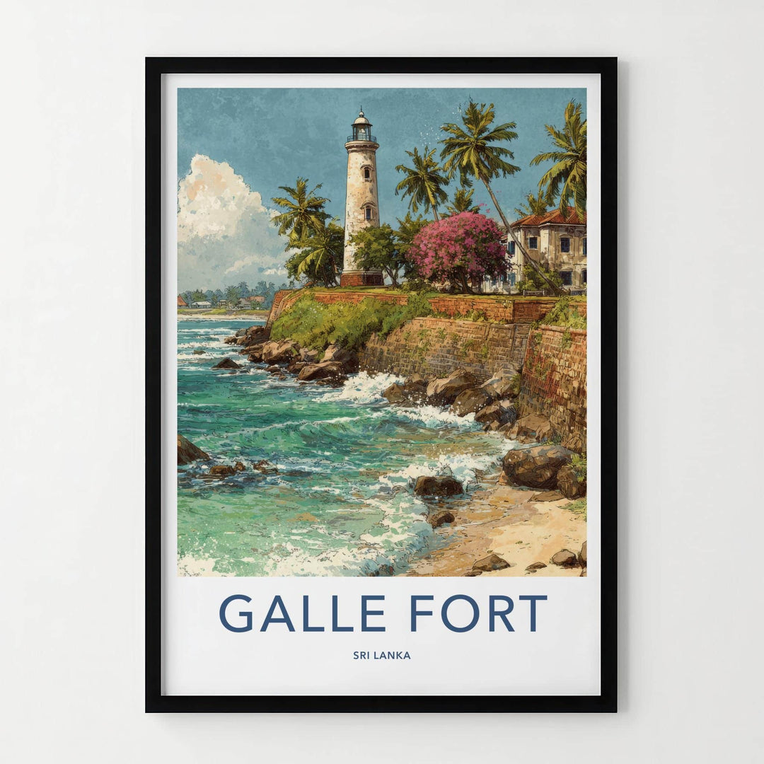 Galle Fort Poster - Sri Lanka Travel Art - Lighthouse Coastal Scene Home Decor