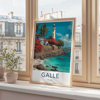 Galle Poster - Sri Lanka Travel Art - Tropical Beach Lighthouse Home Decor