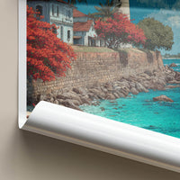 Galle Poster - Sri Lanka Travel Art - Tropical Beach Lighthouse Home Decor