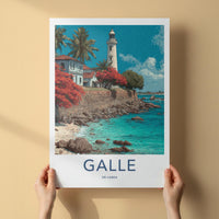 Galle Poster - Sri Lanka Travel Art - Tropical Beach Lighthouse Home Decor