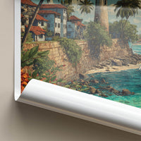 Galle Poster - Sri Lanka Travel Art - Tropical Coast Lighthouse Home Decor