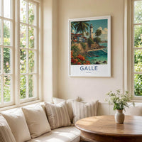 Galle Poster - Sri Lanka Travel Art - Tropical Coast Lighthouse Home Decor