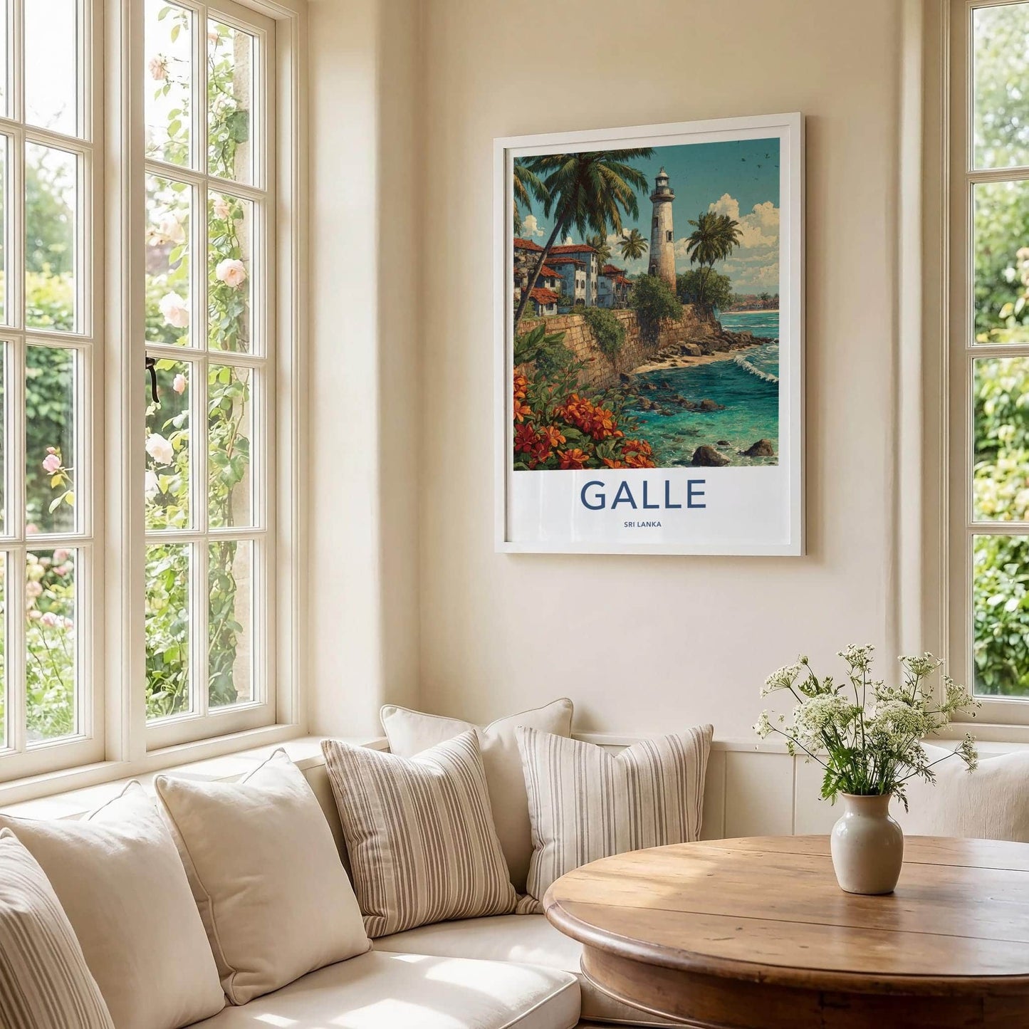 Galle Poster - Sri Lanka Travel Art - Tropical Coast Lighthouse Home Decor