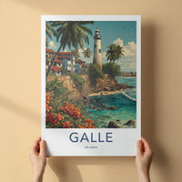 Galle Poster - Sri Lanka Travel Art - Tropical Coast Lighthouse Home Decor