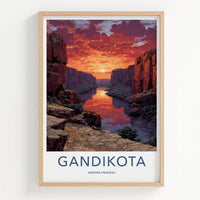 Gandikota Poster - India Art Print - Andhra Pradesh River Canyon Glow Home Art