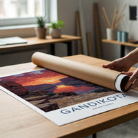Gandikota Poster - India Art Print - Andhra Pradesh River Canyon Glow Home Art