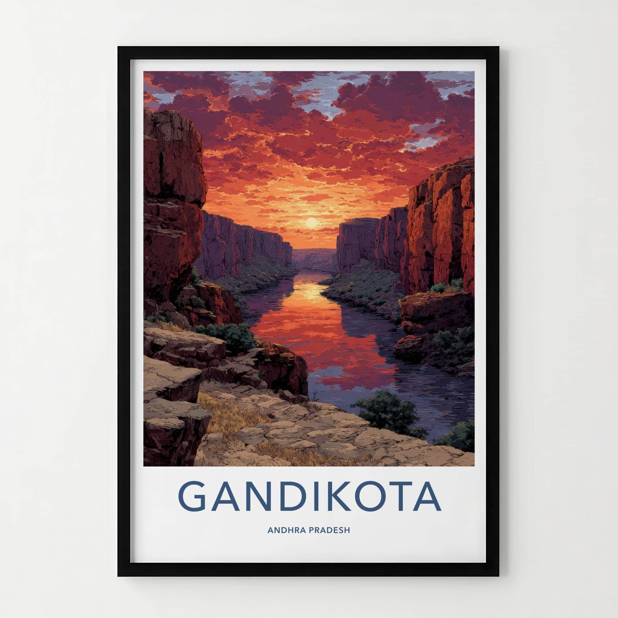 Gandikota Poster - India Art Print - Andhra Pradesh River Canyon Glow Home Art