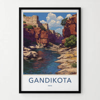 Gandikota Poster - India Scenic Art - Andhra Pradesh Fortified River Gorge Wall Decor
