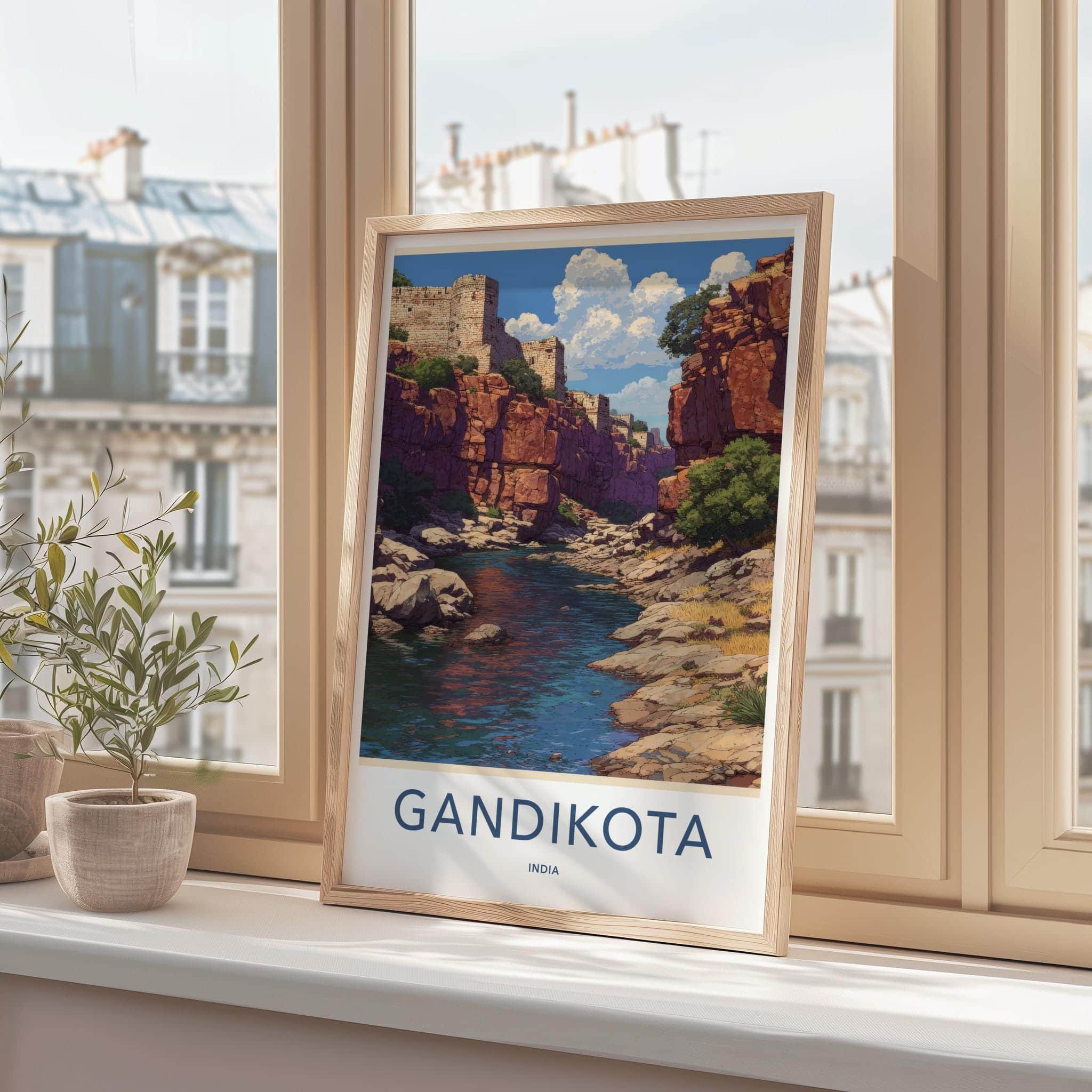 Gandikota Poster - India Scenic Art - Andhra Pradesh Fortified River Gorge Wall Decor
