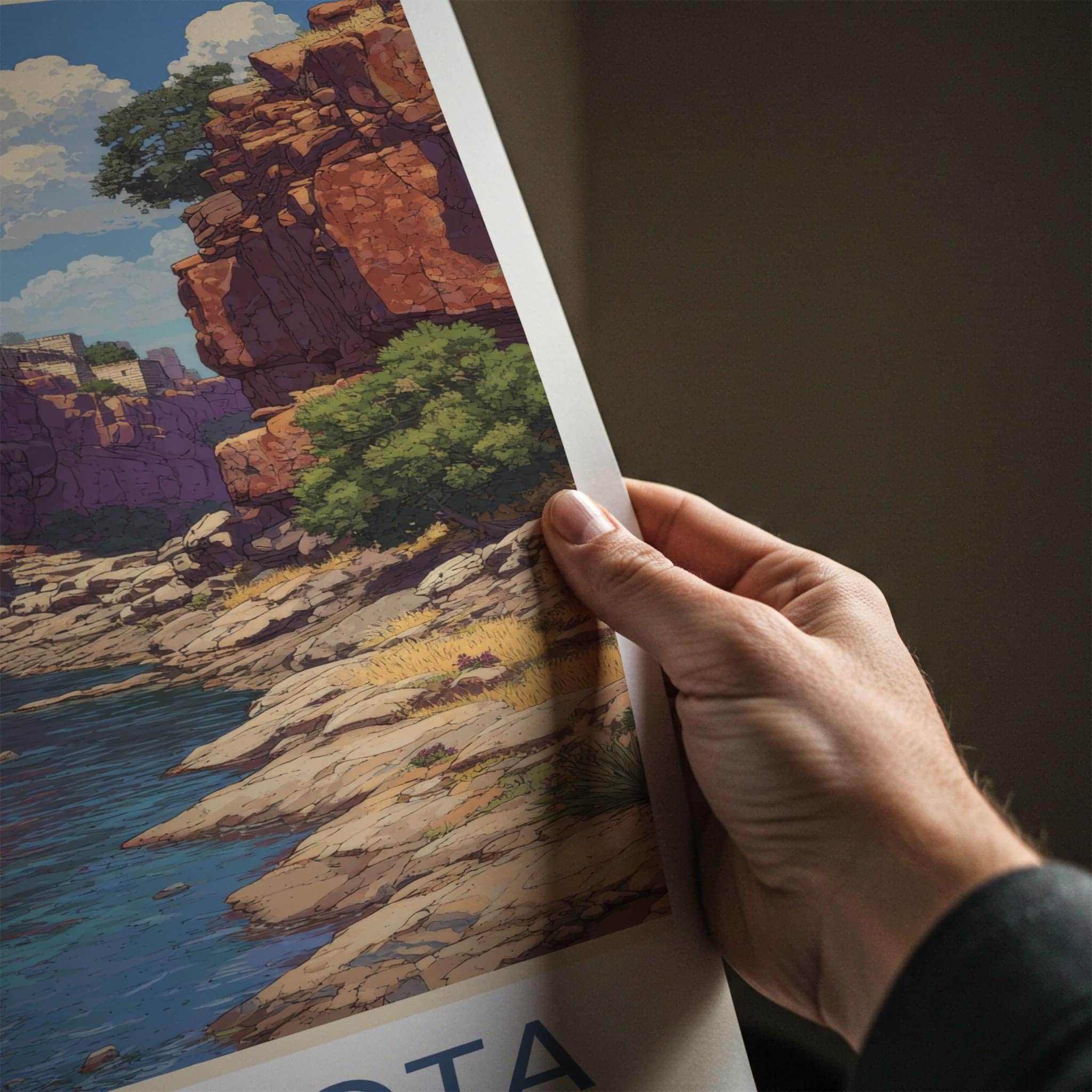 Gandikota Poster - India Scenic Art - Andhra Pradesh Fortified River Gorge Wall Decor