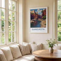 Gandikota Poster - India Scenic Art - Andhra Pradesh Fortified River Gorge Wall Decor