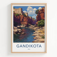 Gandikota Poster - India Scenic Art - Andhra Pradesh Fortified River Gorge Wall Decor
