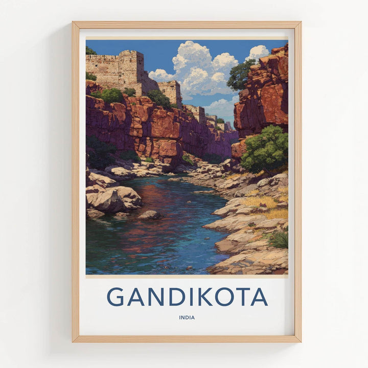 Gandikota Poster - India Scenic Art - Andhra Pradesh Fortified River Gorge Wall Decor