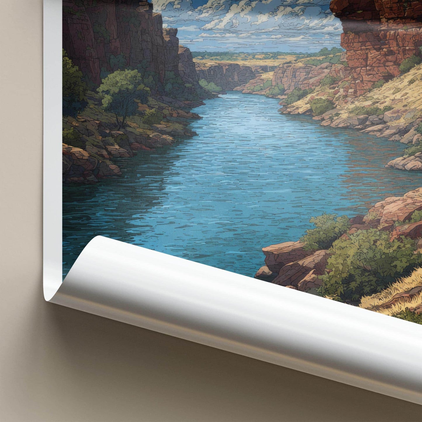 Gandikota Poster - India Travel Art - Andhra Pradesh Canyon Fortress Wall Decor