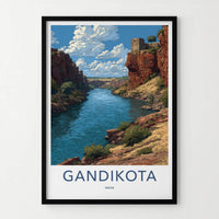 Gandikota Poster - India Travel Art - Andhra Pradesh Canyon Fortress Wall Decor