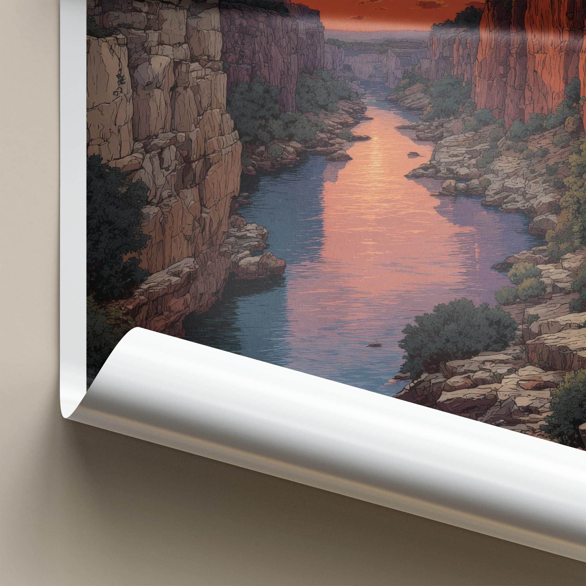 Gandikota Poster - India Travel Art - Andhra Pradesh Canyon Sunset Home Decor