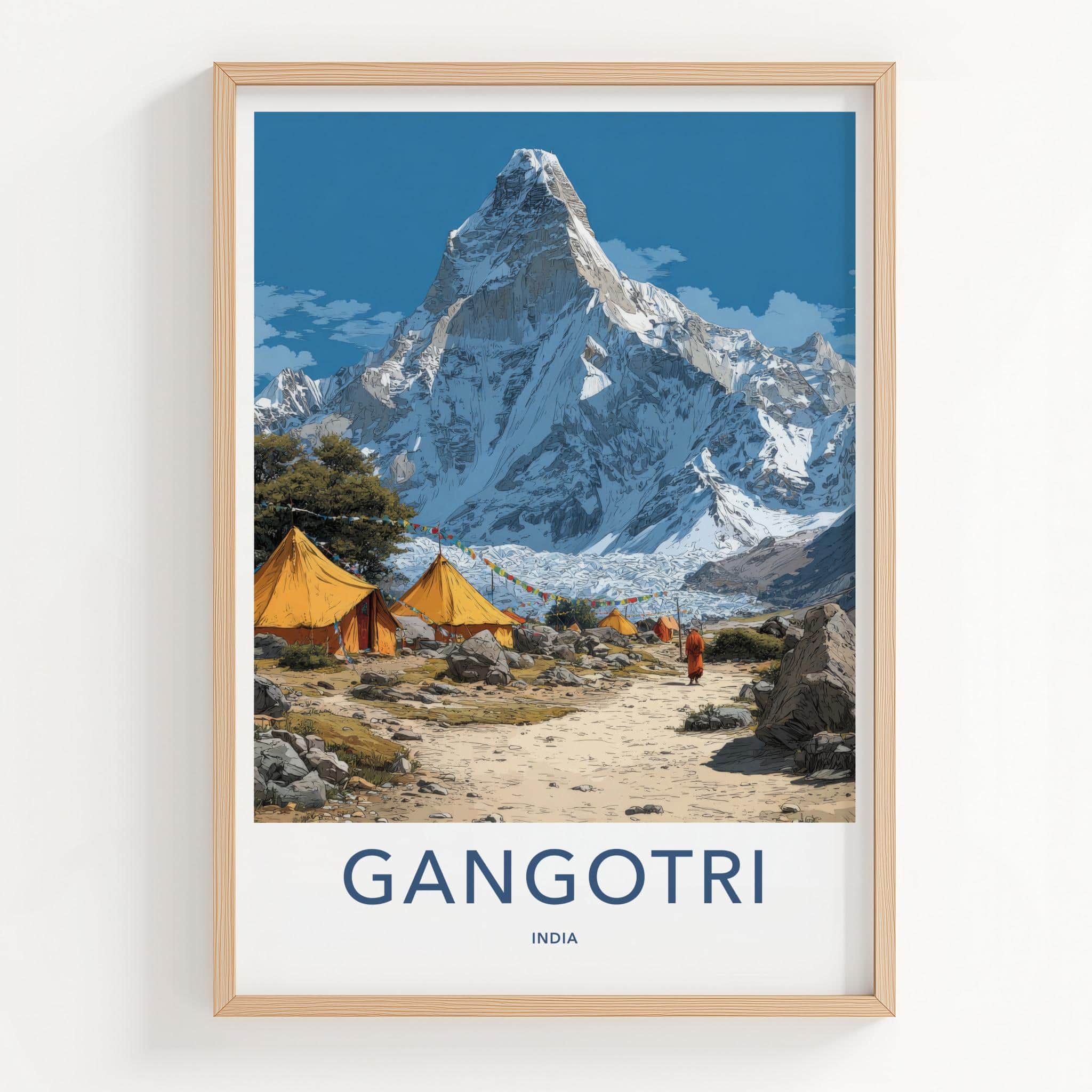 Gangotri Poster - India Wall Art - Uttarakhand Himalayan Base Camp Home Decor