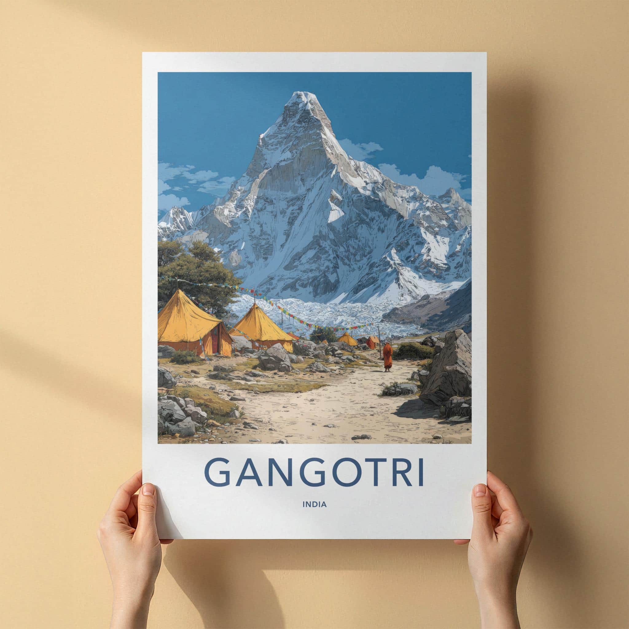 Gangotri Poster - India Wall Art - Uttarakhand Himalayan Base Camp Home Decor