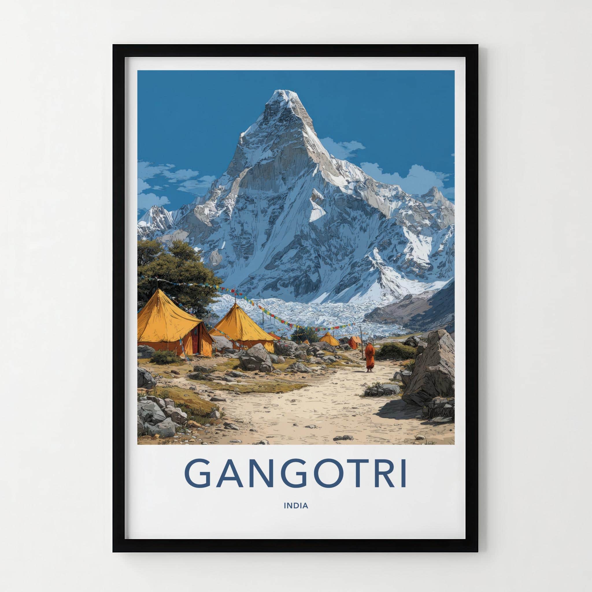Gangotri Poster - India Wall Art - Uttarakhand Himalayan Base Camp Home Decor