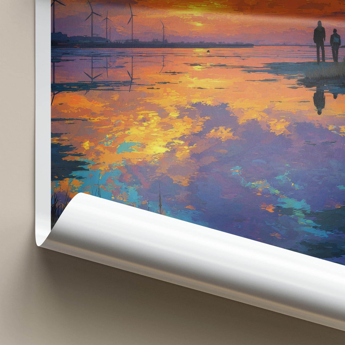 Gaomei Poster - Taiwan Wall Art - Couple Sunset Wetlands Home Decor