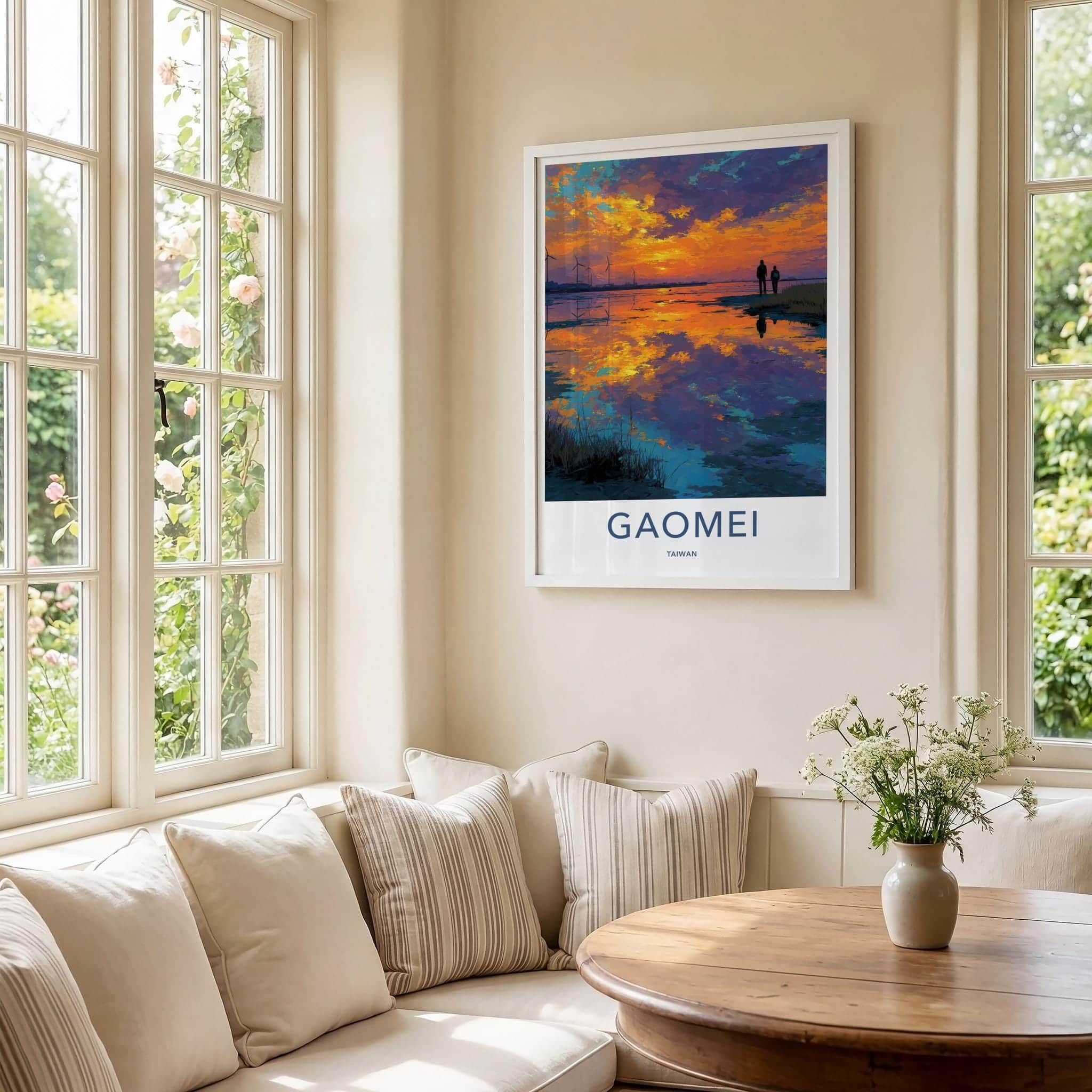 Gaomei Poster - Taiwan Wall Art - Couple Sunset Wetlands Home Decor