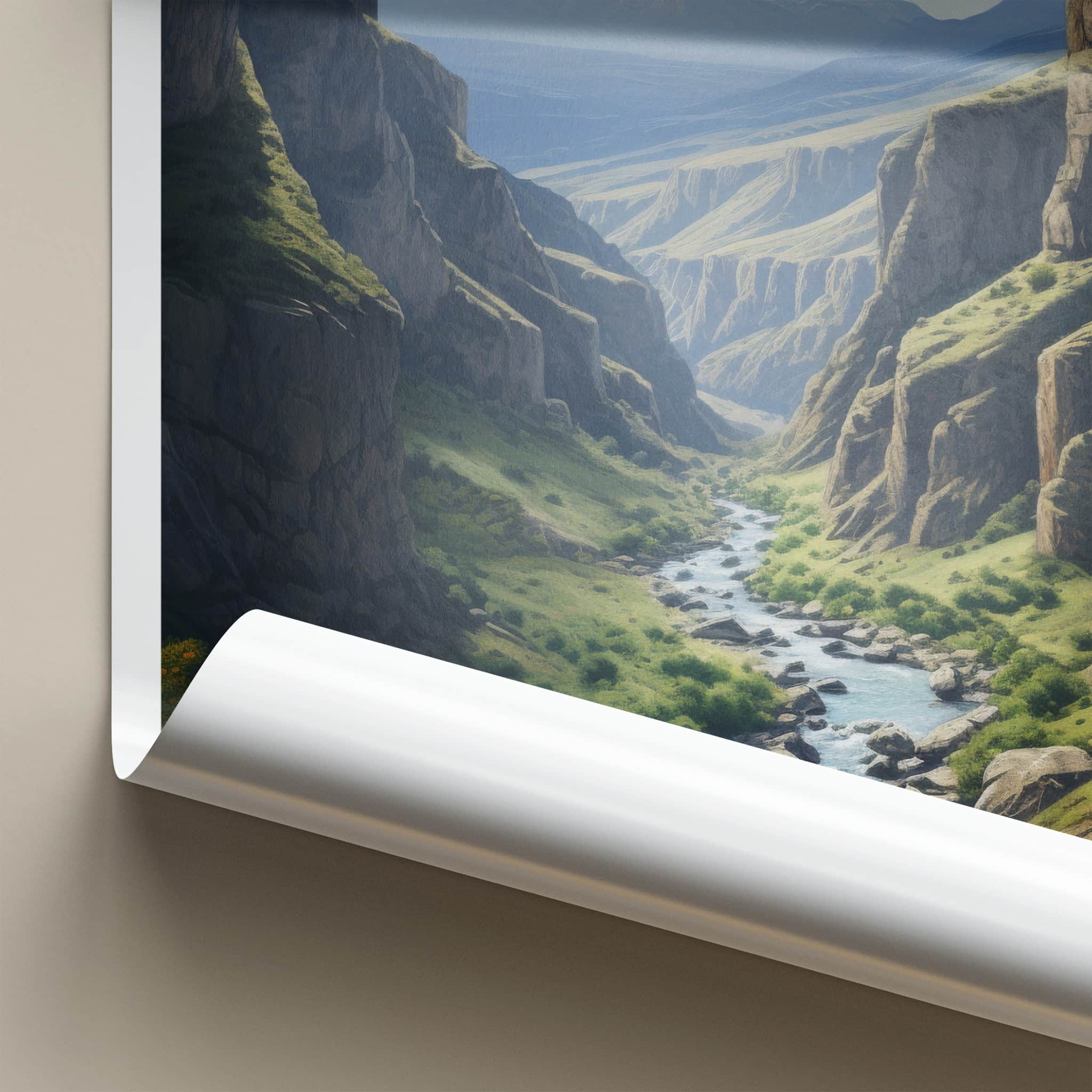 Garni Gorge Poster - Armenia Travel Art - Deep River Canyon Wall Decor
