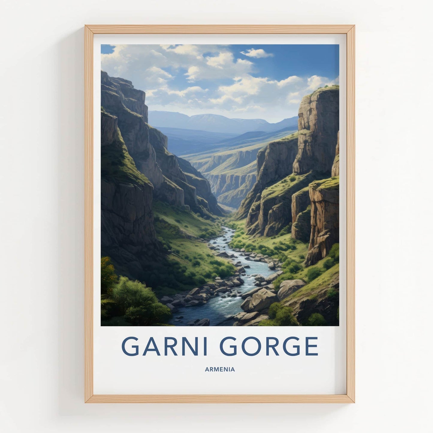 Garni Gorge Poster - Armenia Travel Art - Deep River Canyon Wall Decor