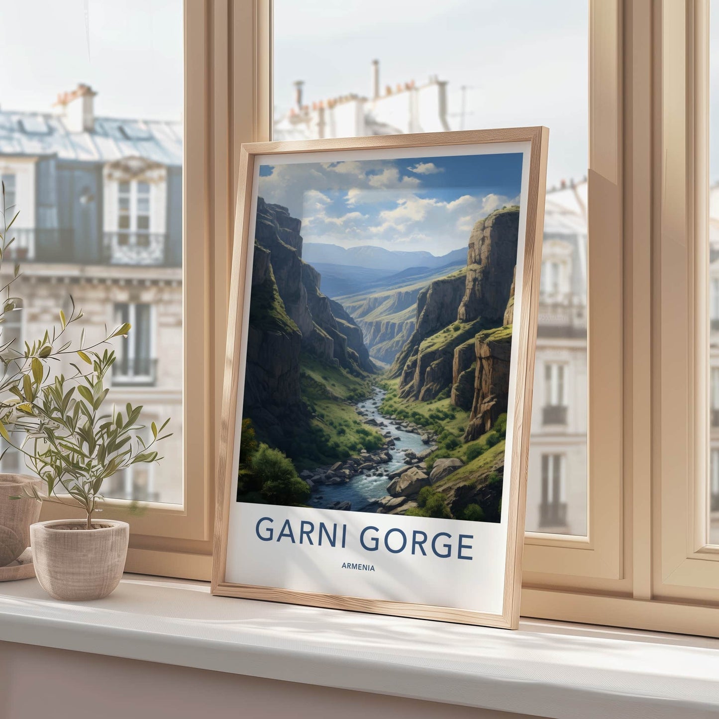 Garni Gorge Poster - Armenia Travel Art - Deep River Canyon Wall Decor