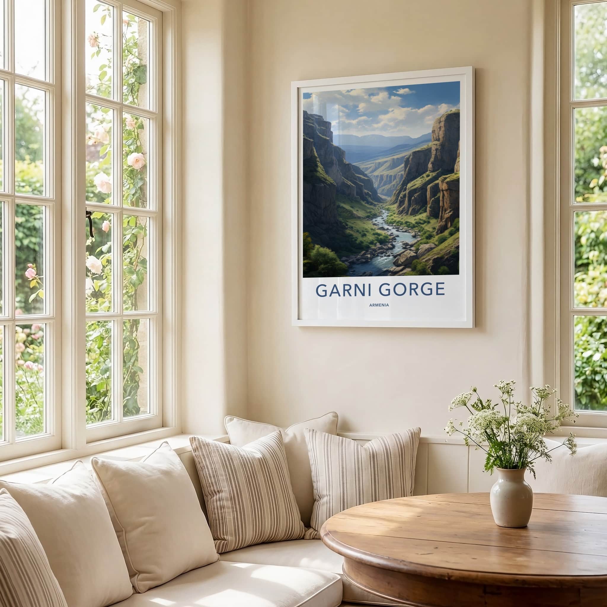 Garni Gorge Poster - Armenia Travel Art - Deep River Canyon Wall Decor