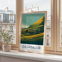 Gasadalur Poster - Faroe Islands Travel Art - Green Hills Village Home Decor