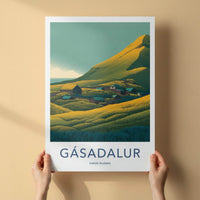 Gasadalur Poster - Faroe Islands Travel Art - Green Hills Village Home Decor