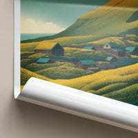 Gasadalur Poster - Faroe Islands Travel Art - Green Hills Village Home Decor