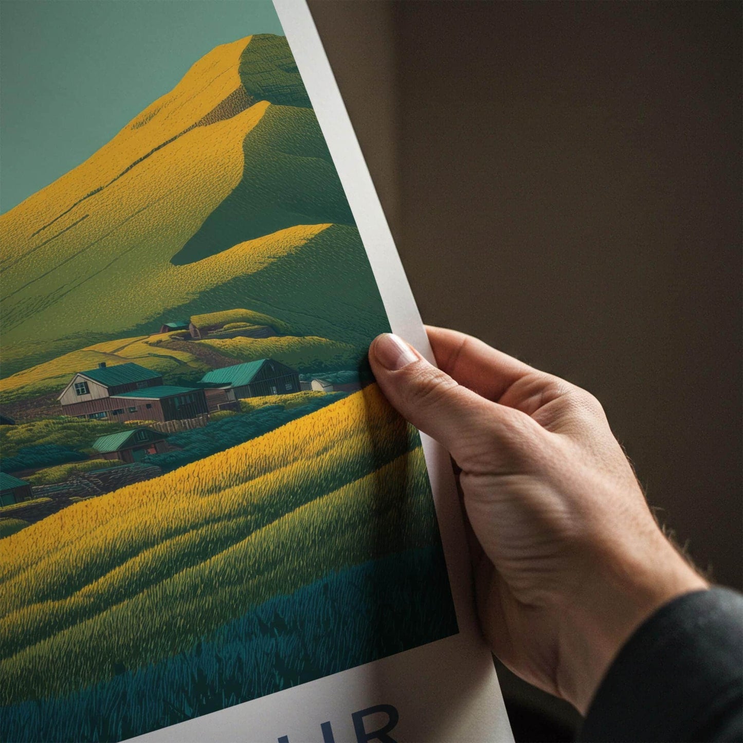 Gasadalur Poster - Faroe Islands Travel Art - Green Hills Village Home Decor