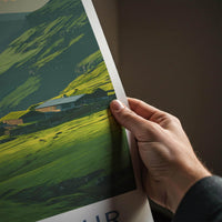 Gasadalur Poster - Faroe Islands Travel Art - Green Hillside Homes Home Decor