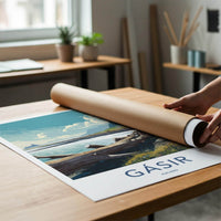 Gasir Poster - Iceland Travel Art - Mountain Lake Driftwood Home Decor