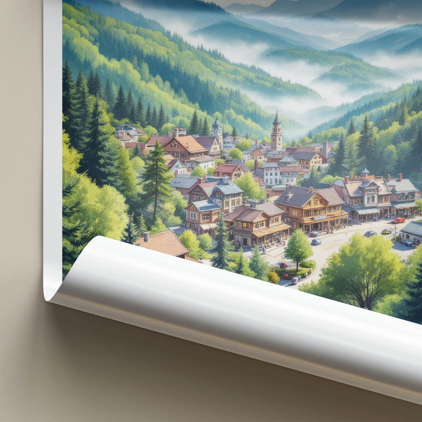 Gatlinburg Poster - Tennessee Travel Art - Smoky Mountains Town Wall Decor