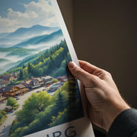 Gatlinburg Poster - Tennessee Travel Art - Smoky Mountains Town Wall Decor