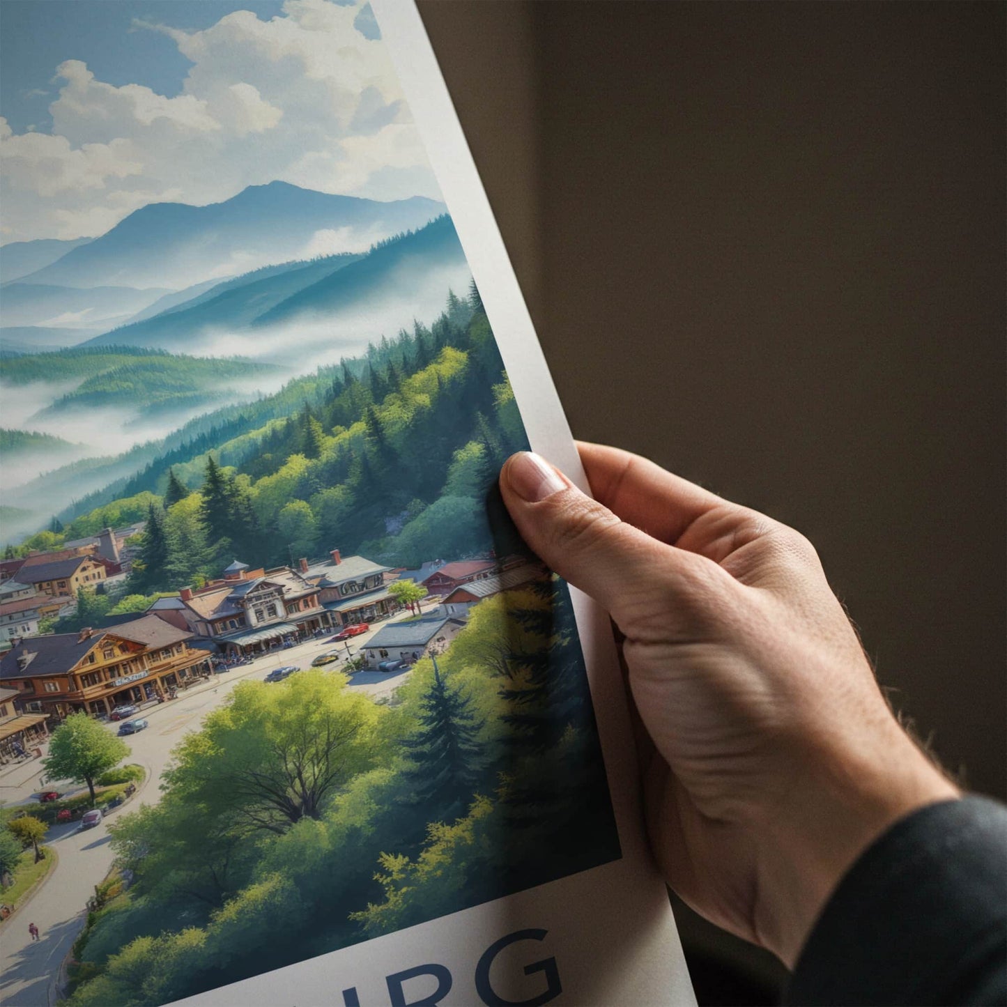 Gatlinburg Poster - Tennessee Travel Art - Smoky Mountains Town Wall Decor