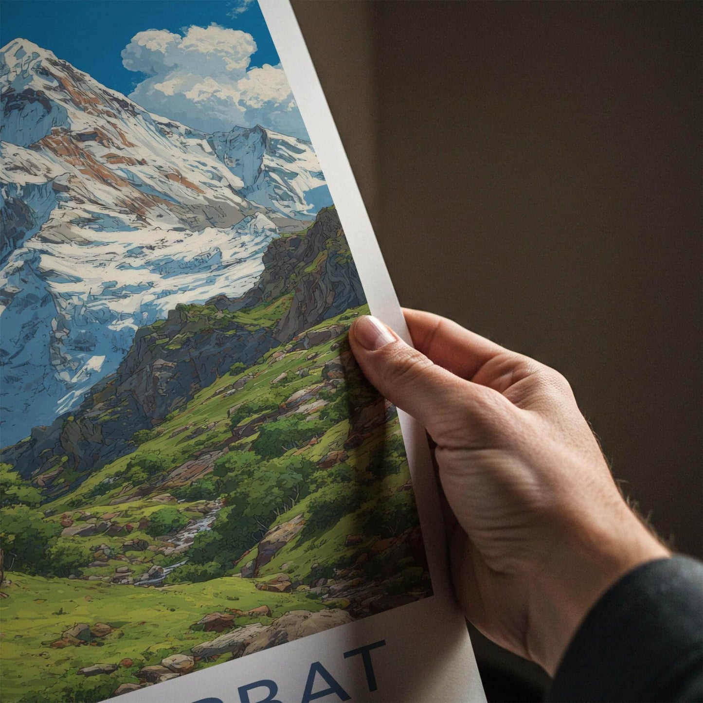 Gauri Parbat Poster - India Art Print - Uttarakhand Mountain Valley Gallery Art