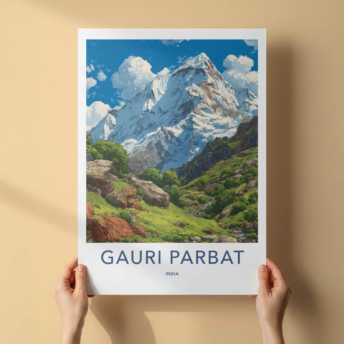 Gauri Parbat Poster - India Art Print - Uttarakhand Mountain Valley Gallery Art