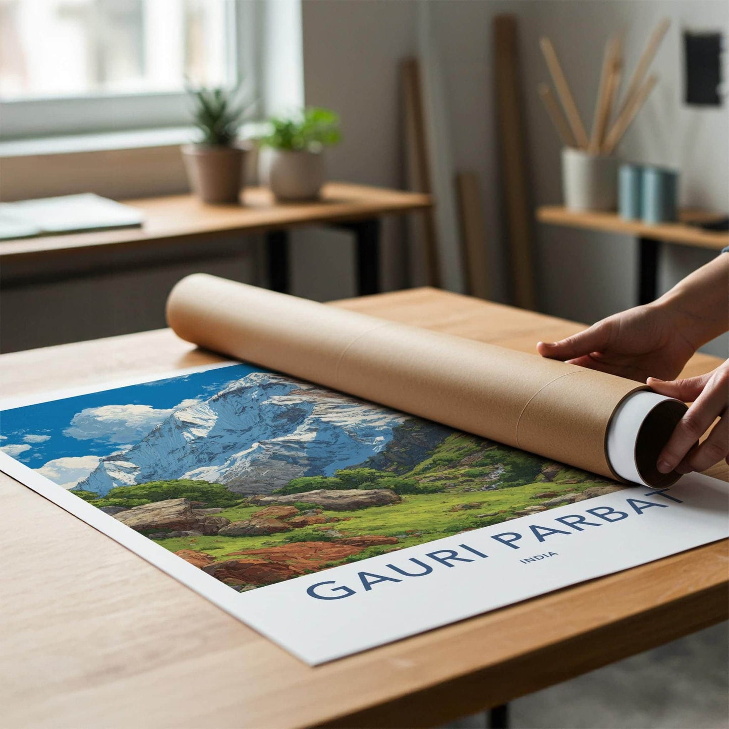 Gauri Parbat Poster - India Art Print - Uttarakhand Mountain Valley Gallery Art
