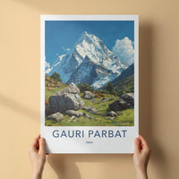 Gauri Parbat Poster - India Art Print - Uttarakhand Snowy Peaks Vista Home Art