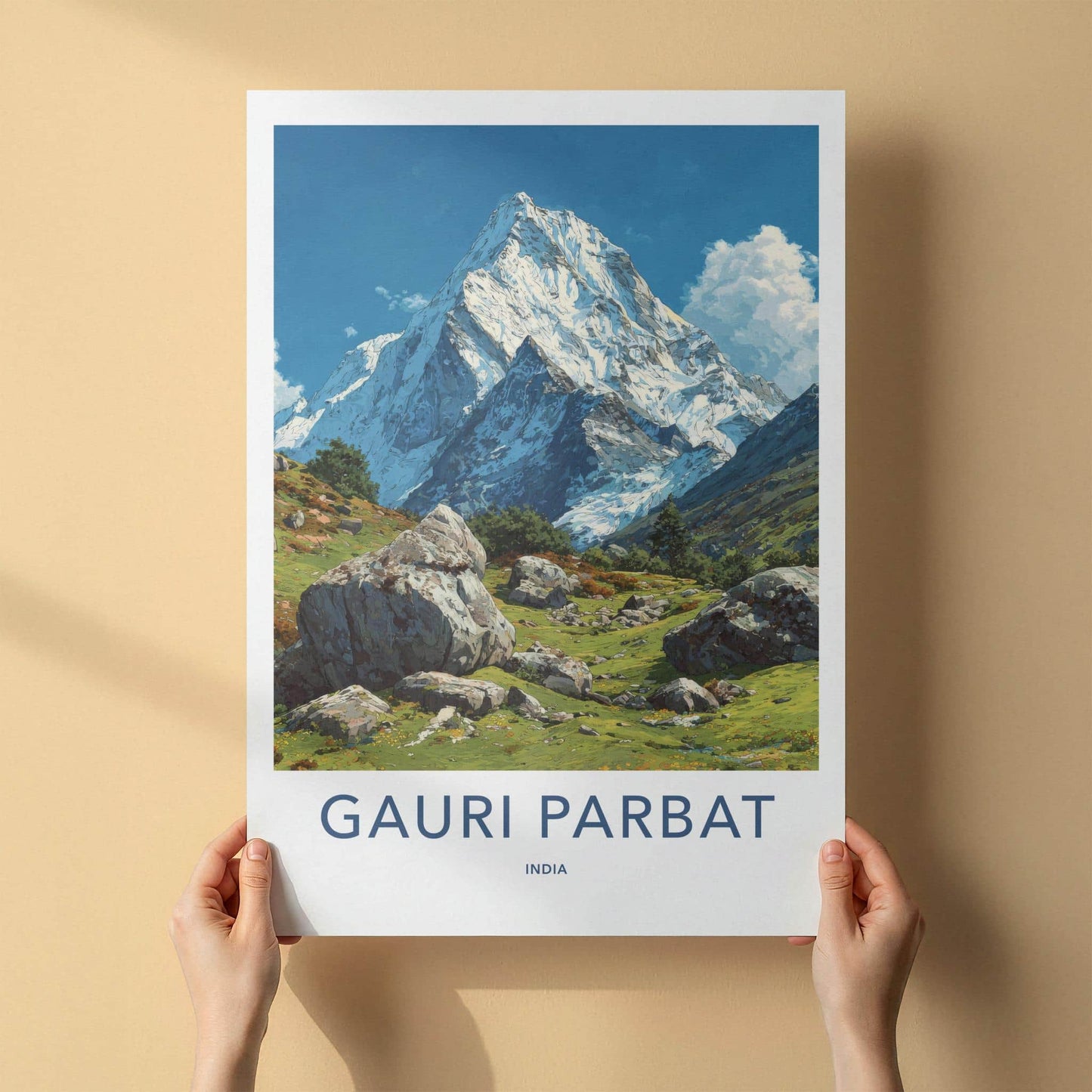 Gauri Parbat Poster - India Art Print - Uttarakhand Snowy Peaks Vista Home Art