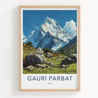 Gauri Parbat Poster - India Art Print - Uttarakhand Snowy Peaks Vista Home Art