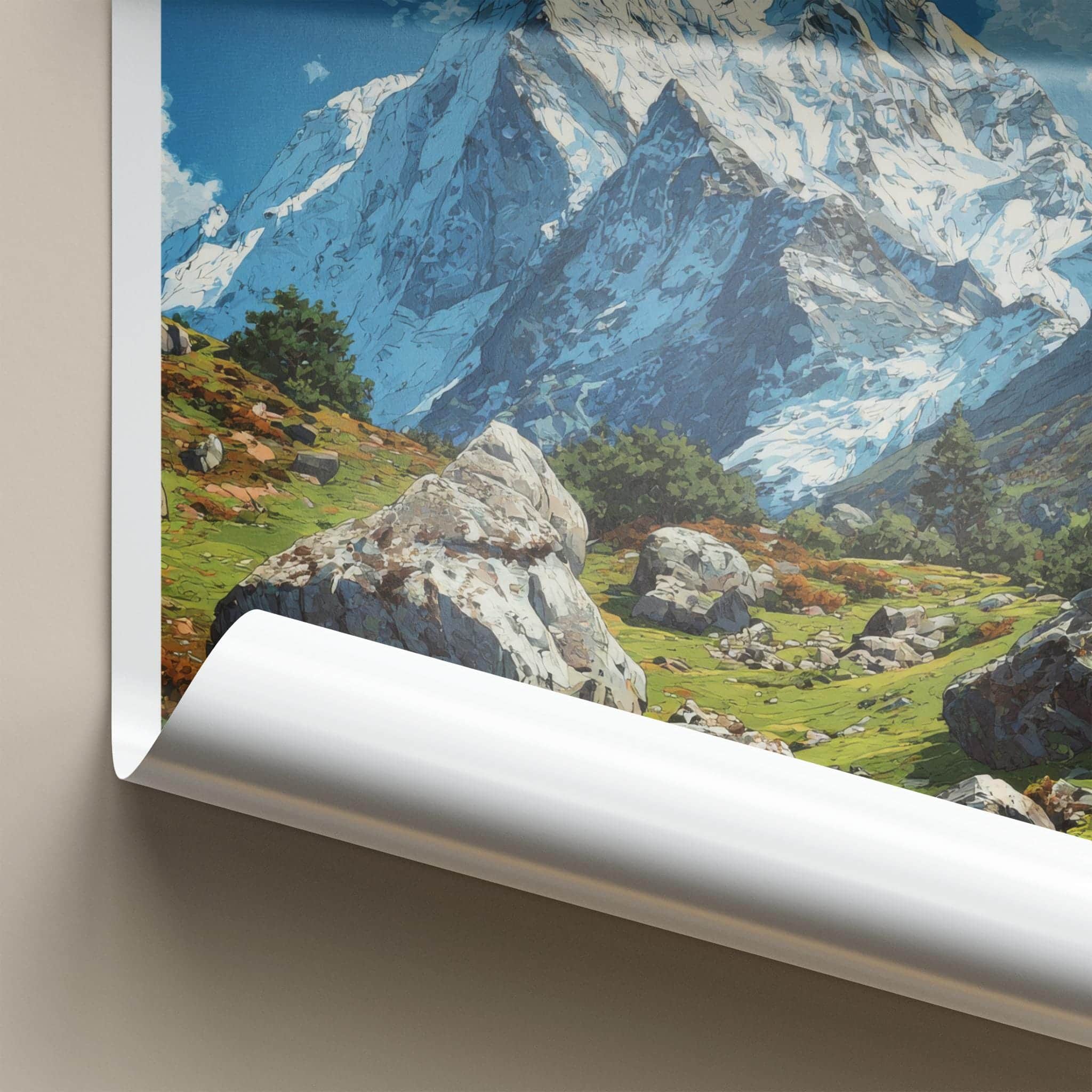 Gauri Parbat Poster - India Art Print - Uttarakhand Snowy Peaks Vista Home Art